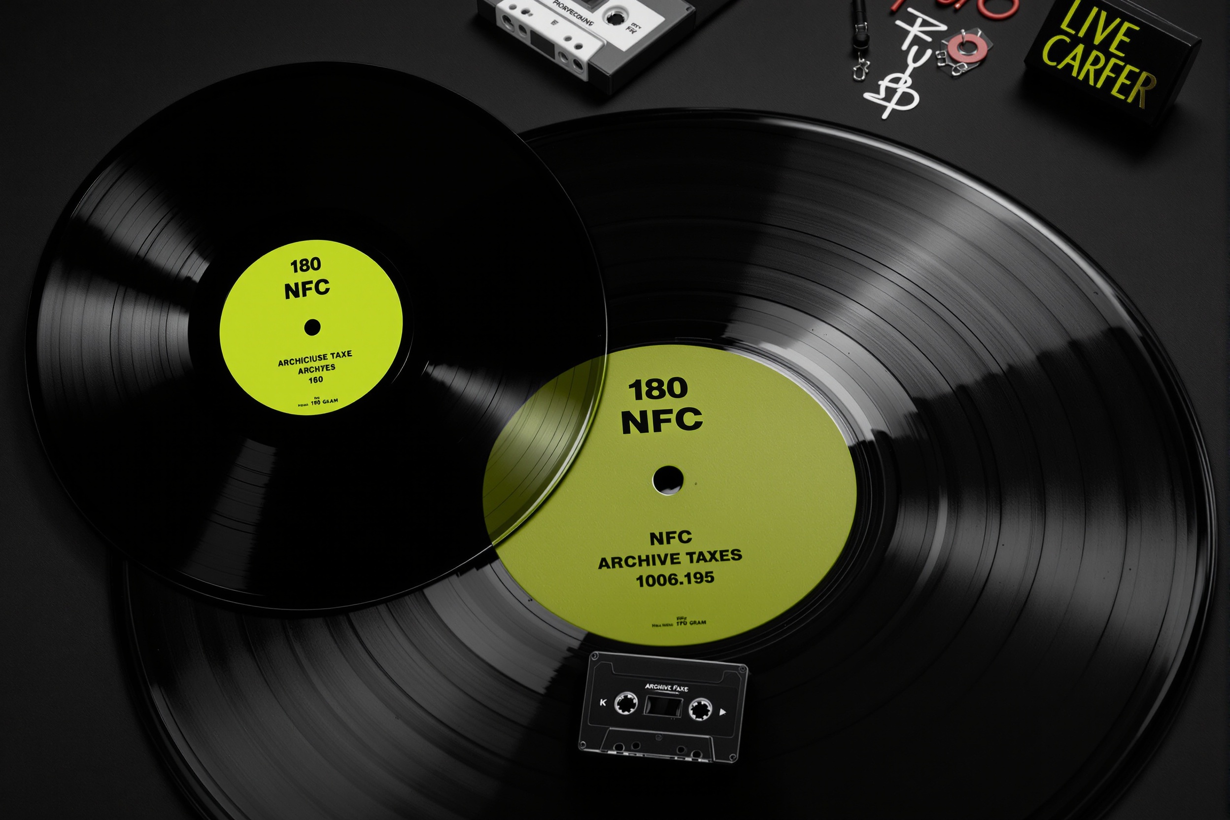 Playable Collectibles — Premium vinyl records and cassettes with NFC technology