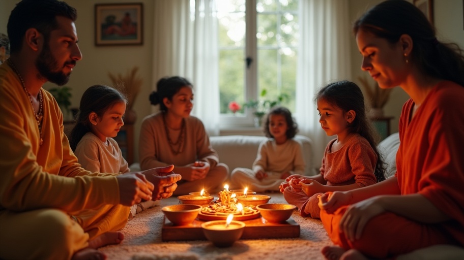 NRI Family Performing Puja