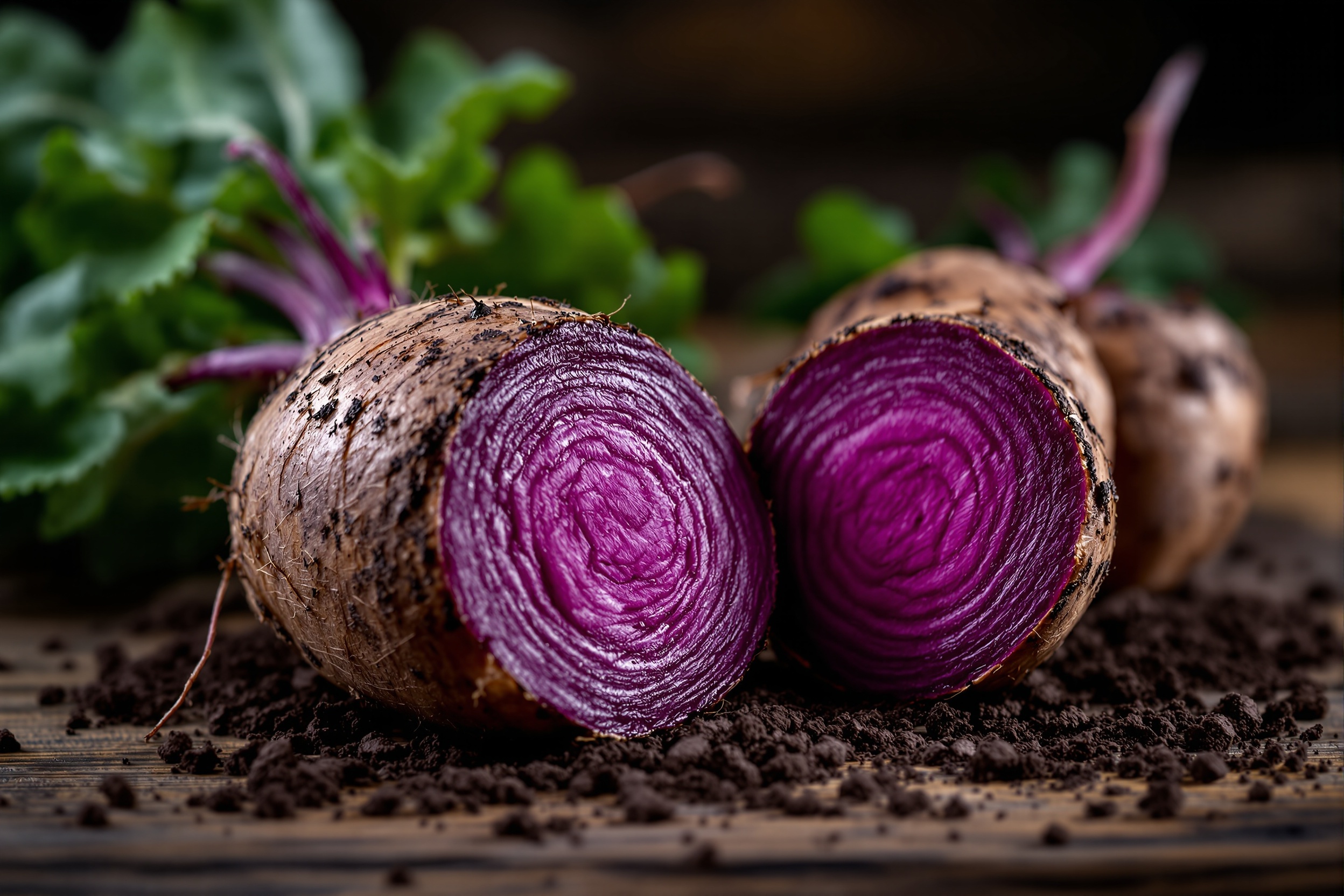 Freshly harvested ube root