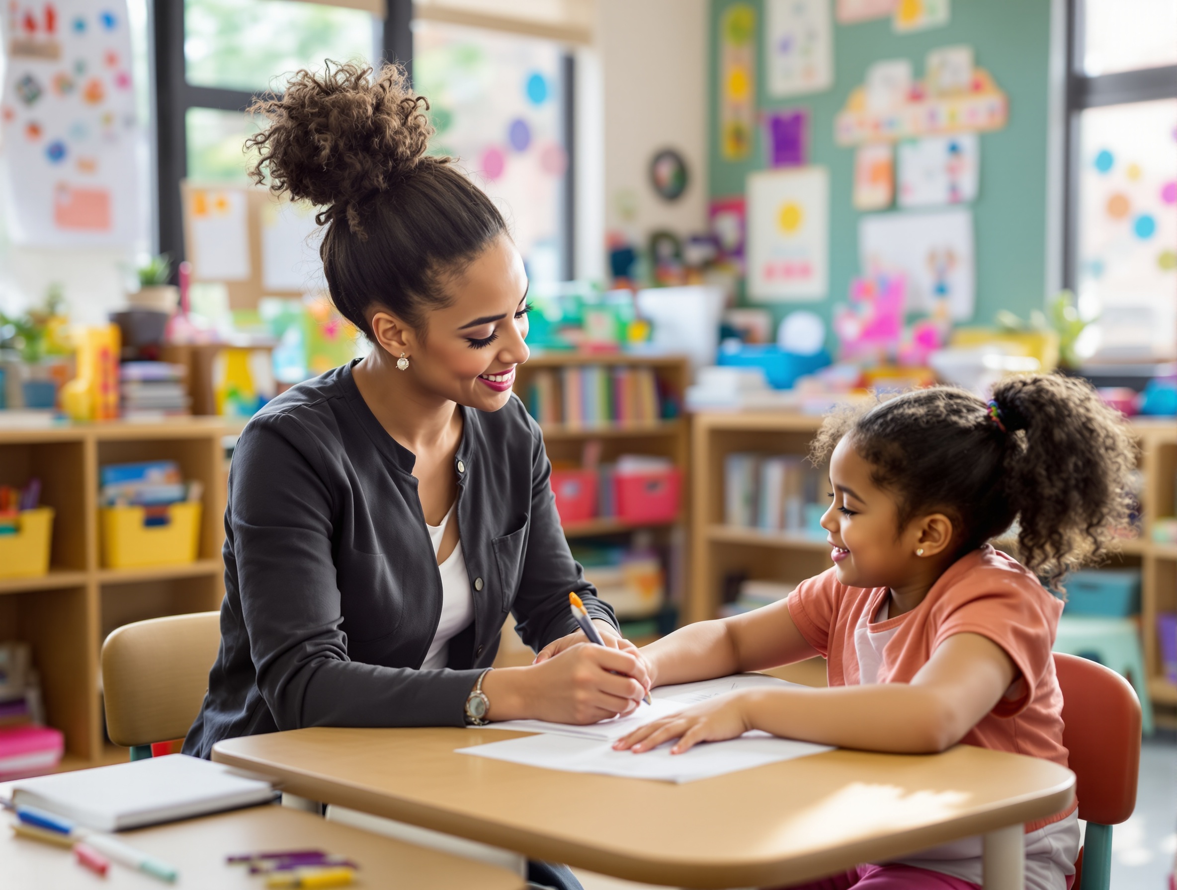 Educator mentoring student