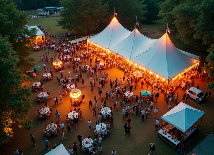 Crawfest aerial view showing conservation impact fundraiser scale