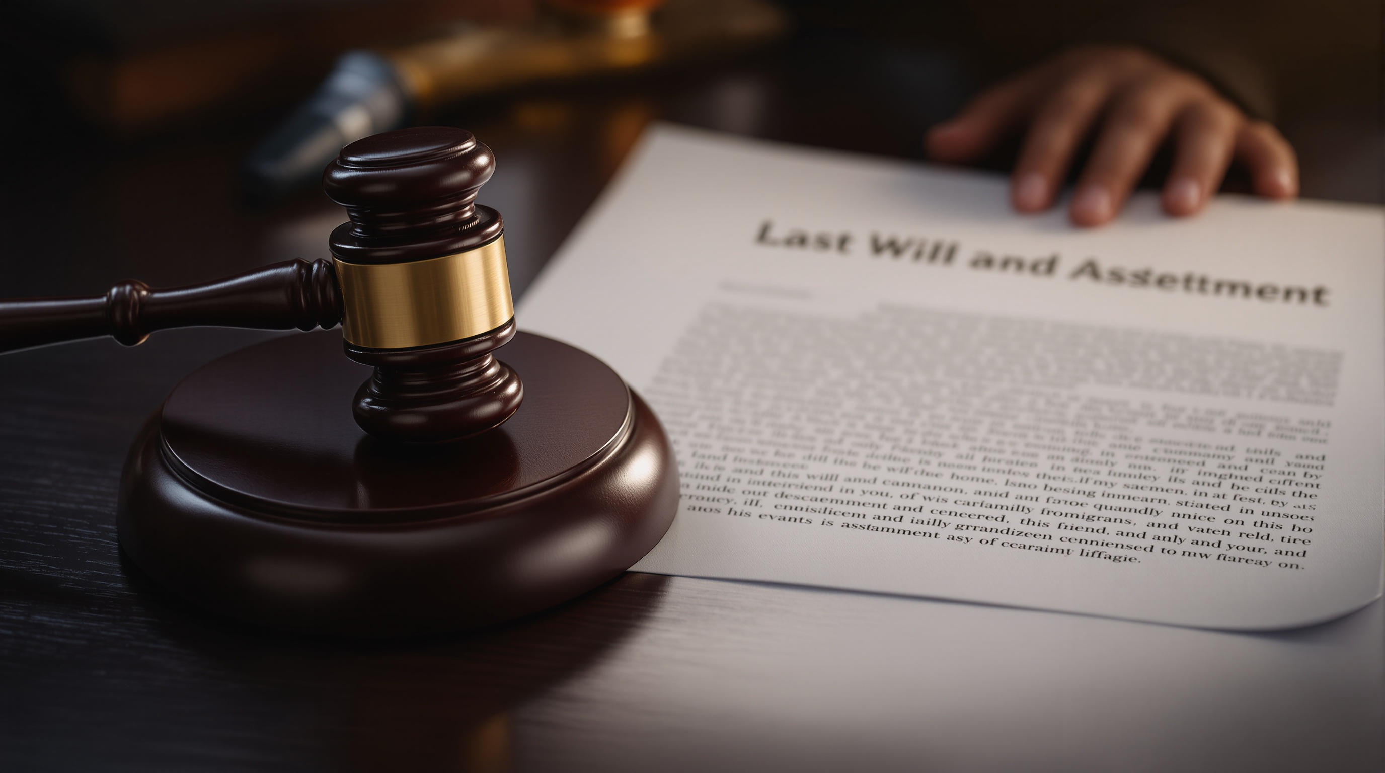 Judge's gavel on legal documents