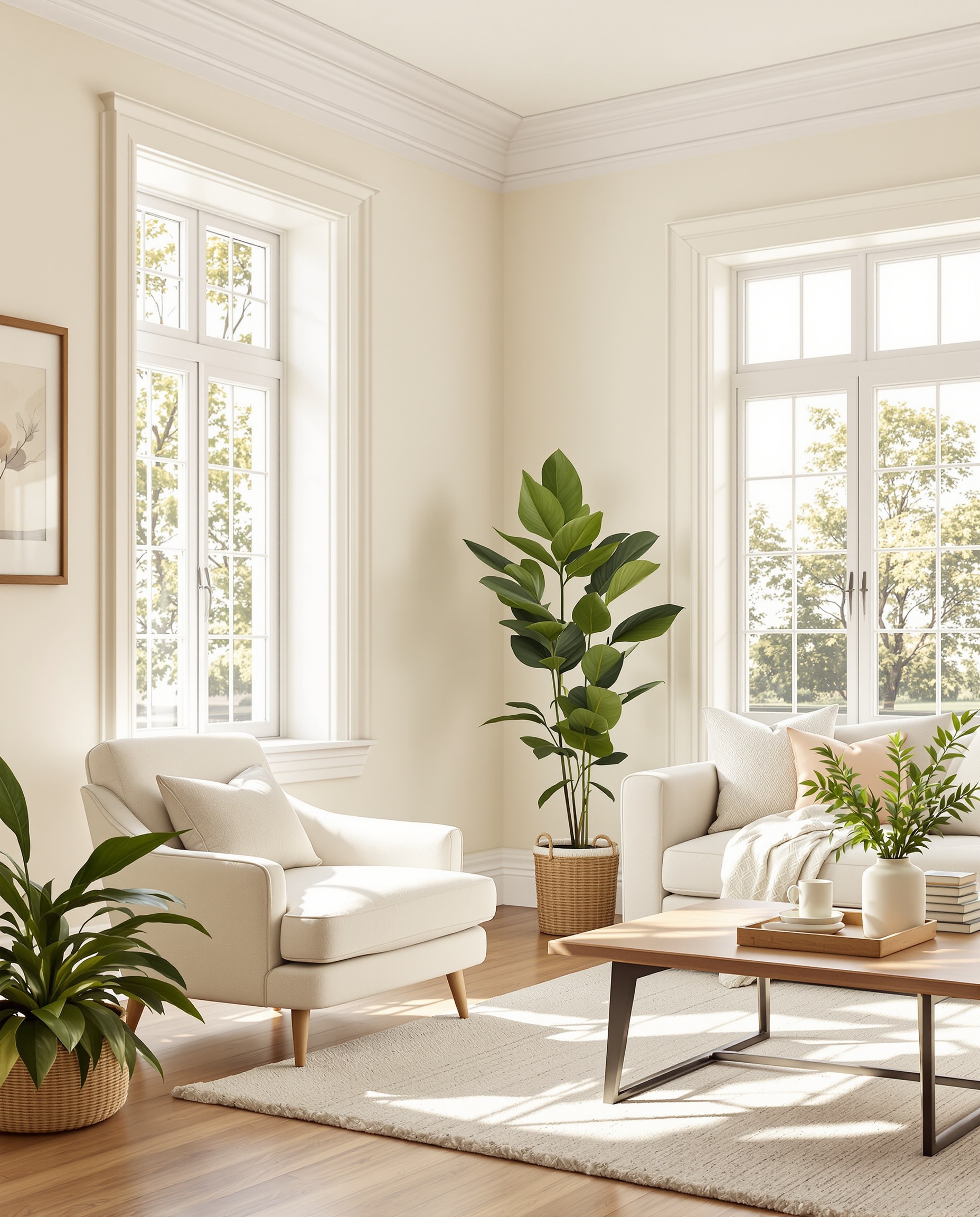 Freshly painted living room interior by William Bowman Painting