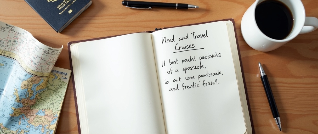 Cruise planning flat lay