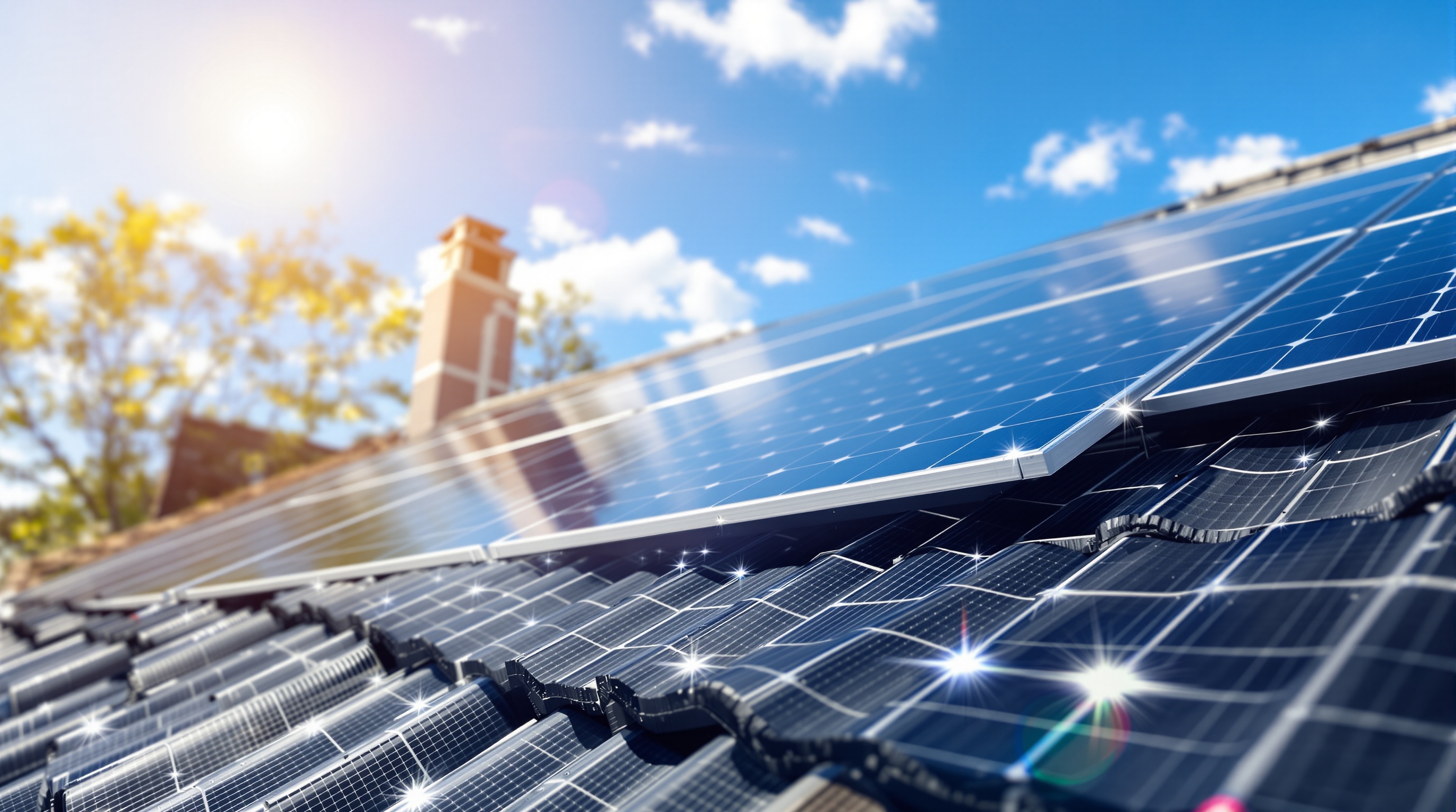 Solar panels close up