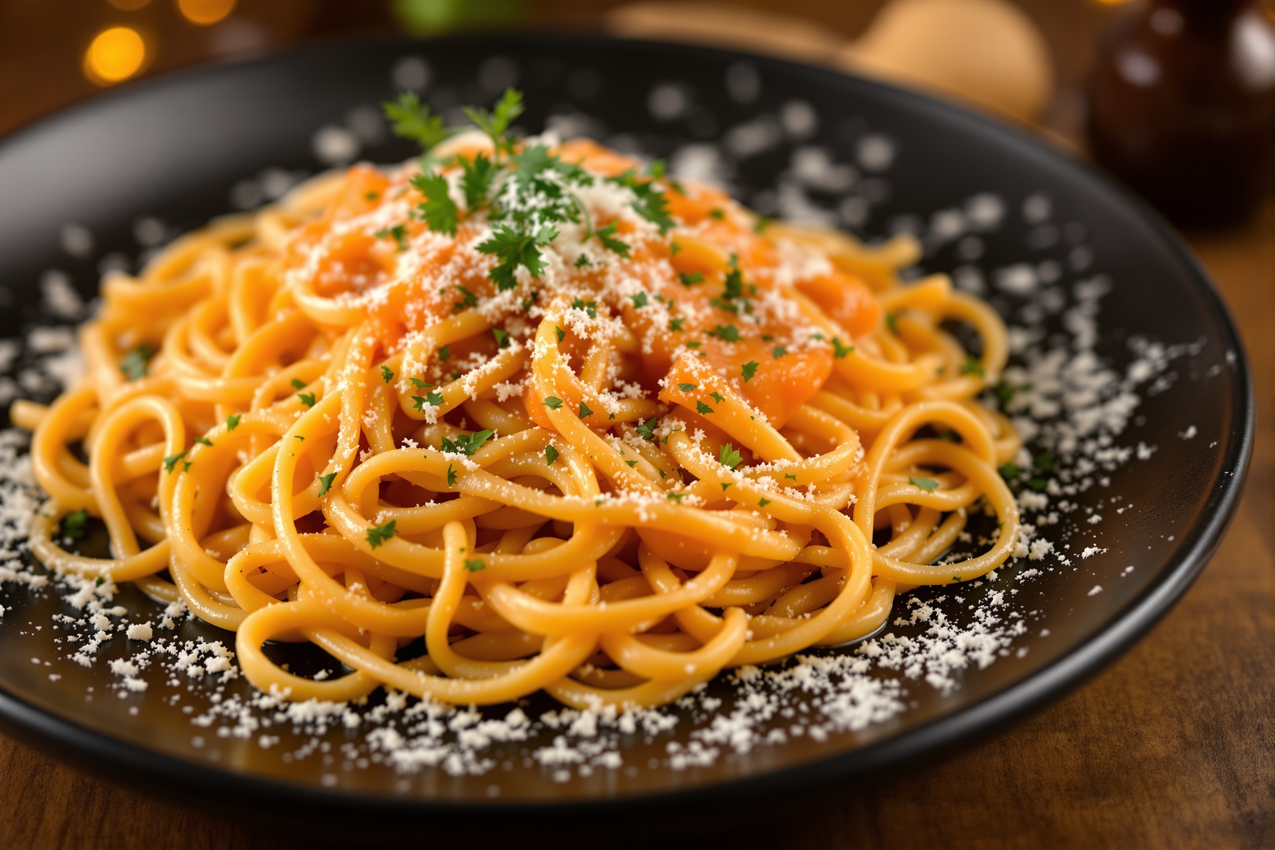 サーモンクリームパスタ