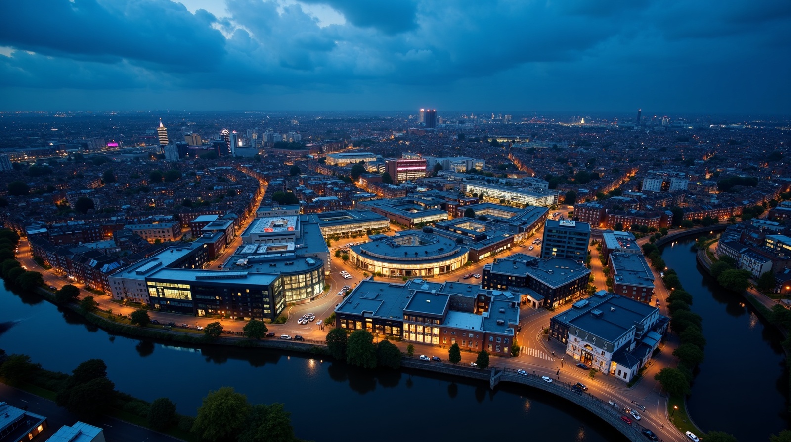 Reading town centre aerial view