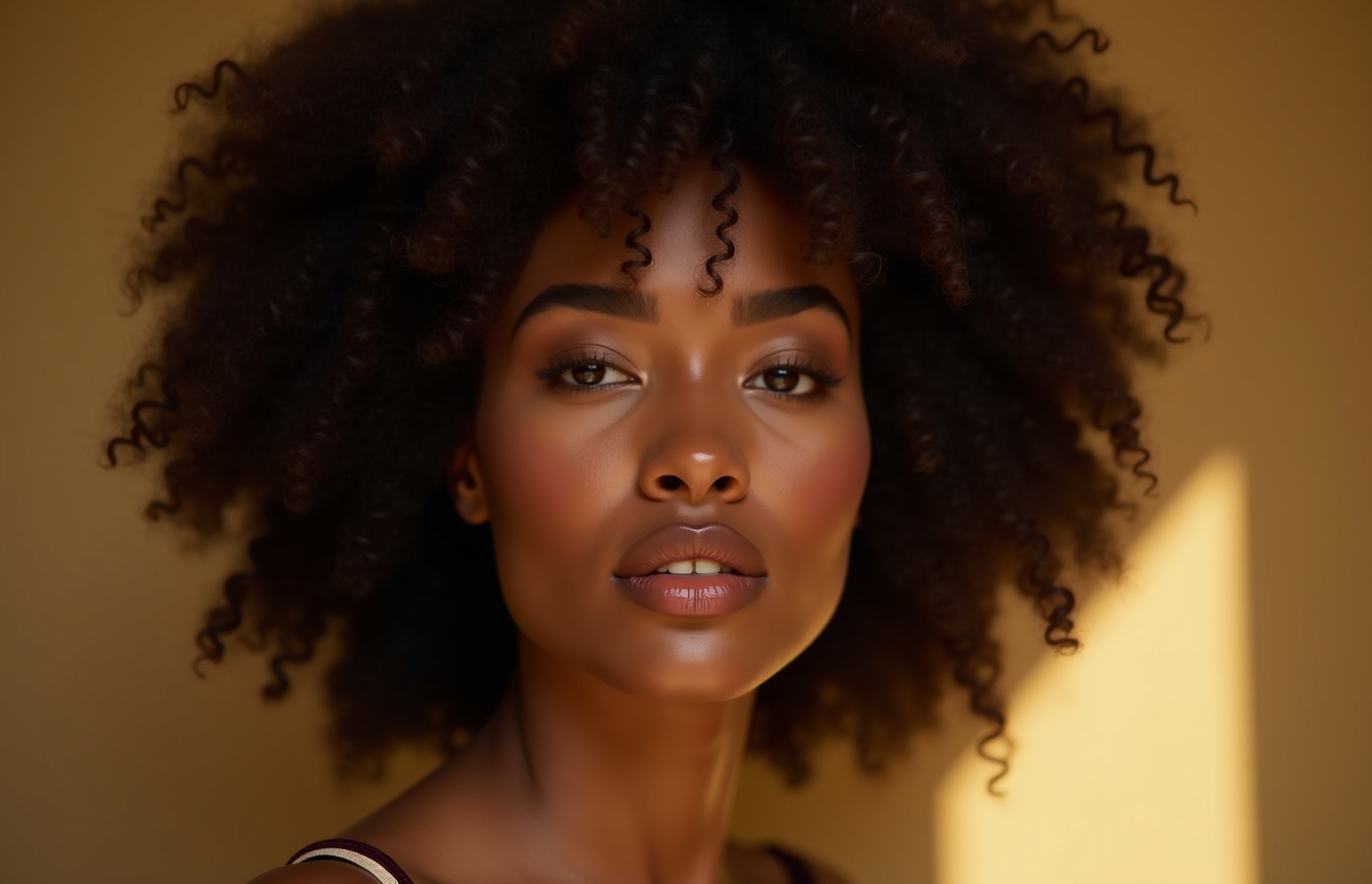 Cabelos naturais com curvaturas