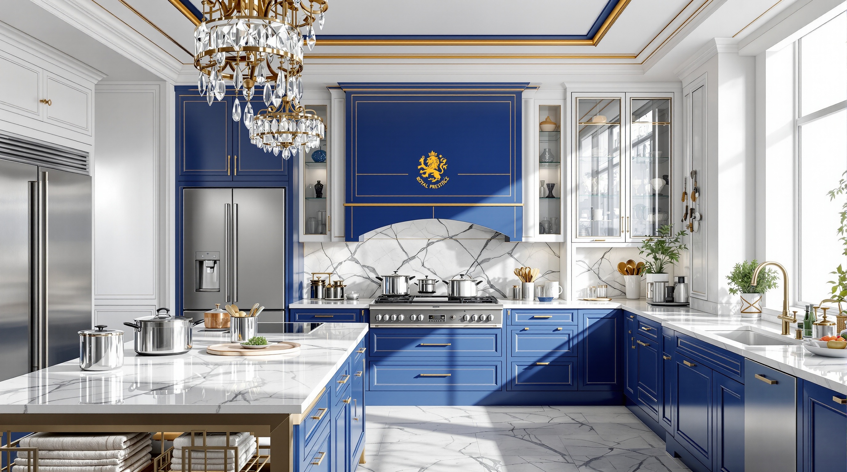 Cocina de Lujo Royal Prestige Blanco y Azul