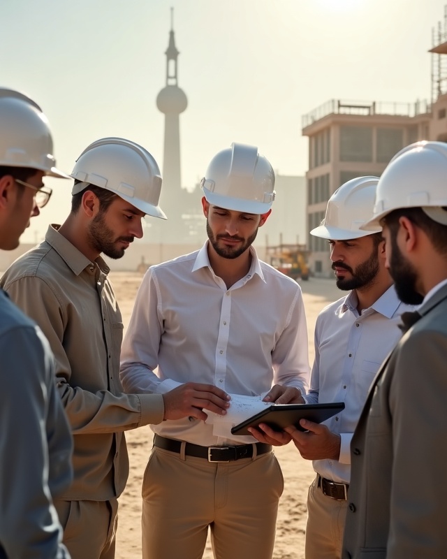 Easy Build team on construction site in Dubai