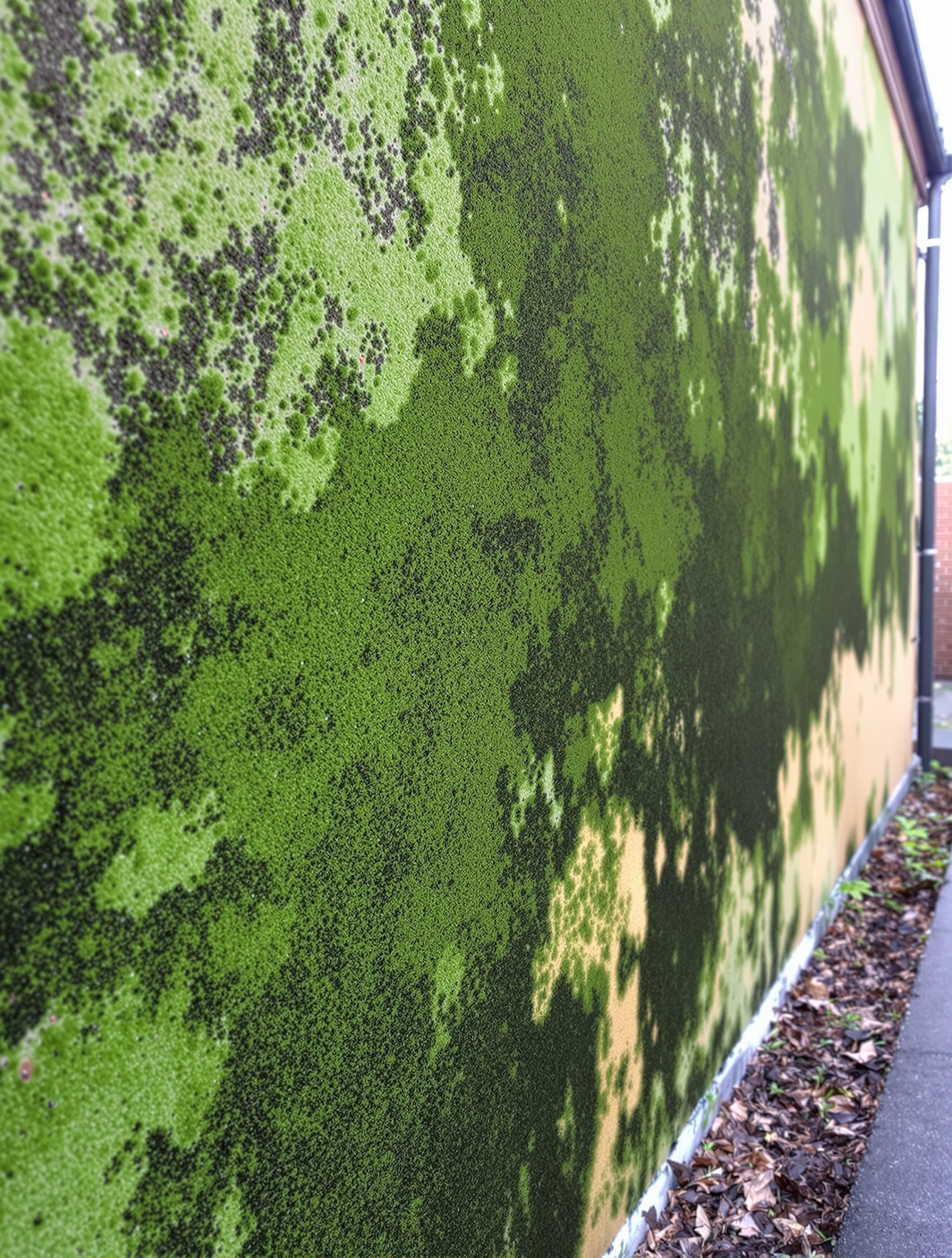 Heavy Organic Growth on Building Wall