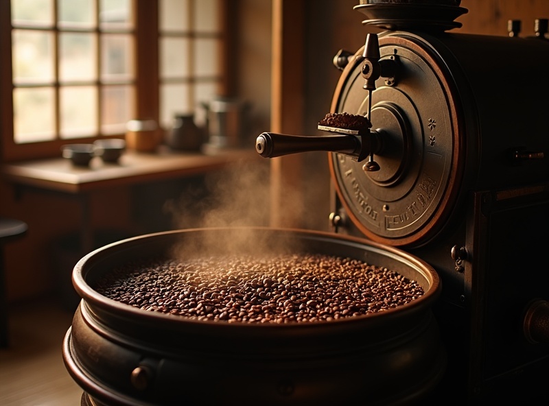 自家焙煎の様子