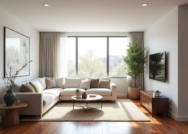 Bright NJ apartment living room