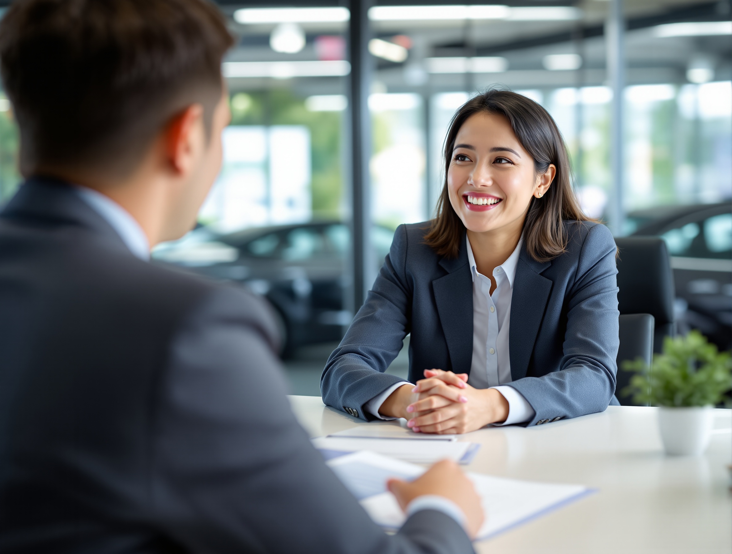 相談に乗るスタッフ