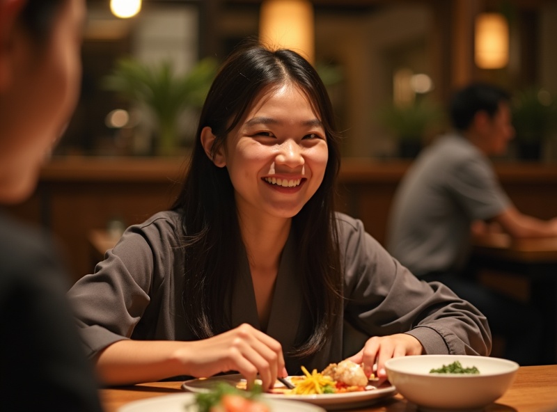 居酒屋でお客様が笑顔で満足している瞬間