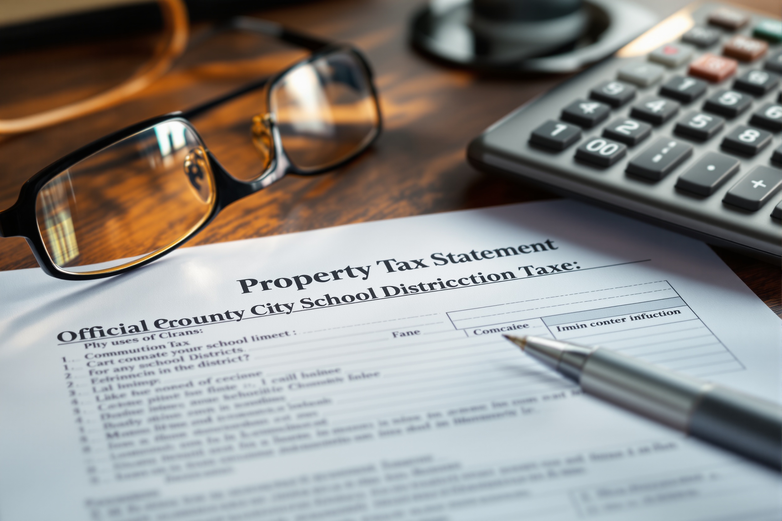 El Paso property tax statement with detailed line items