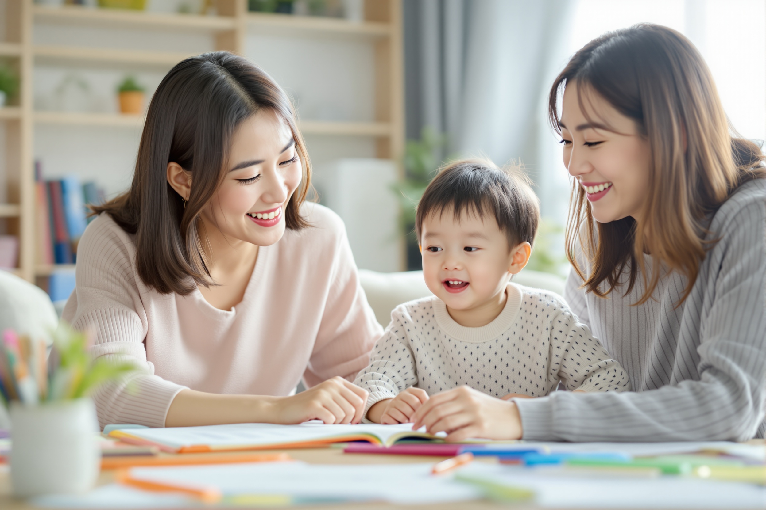 幼児英語教材で楽しく学習する日本人親子