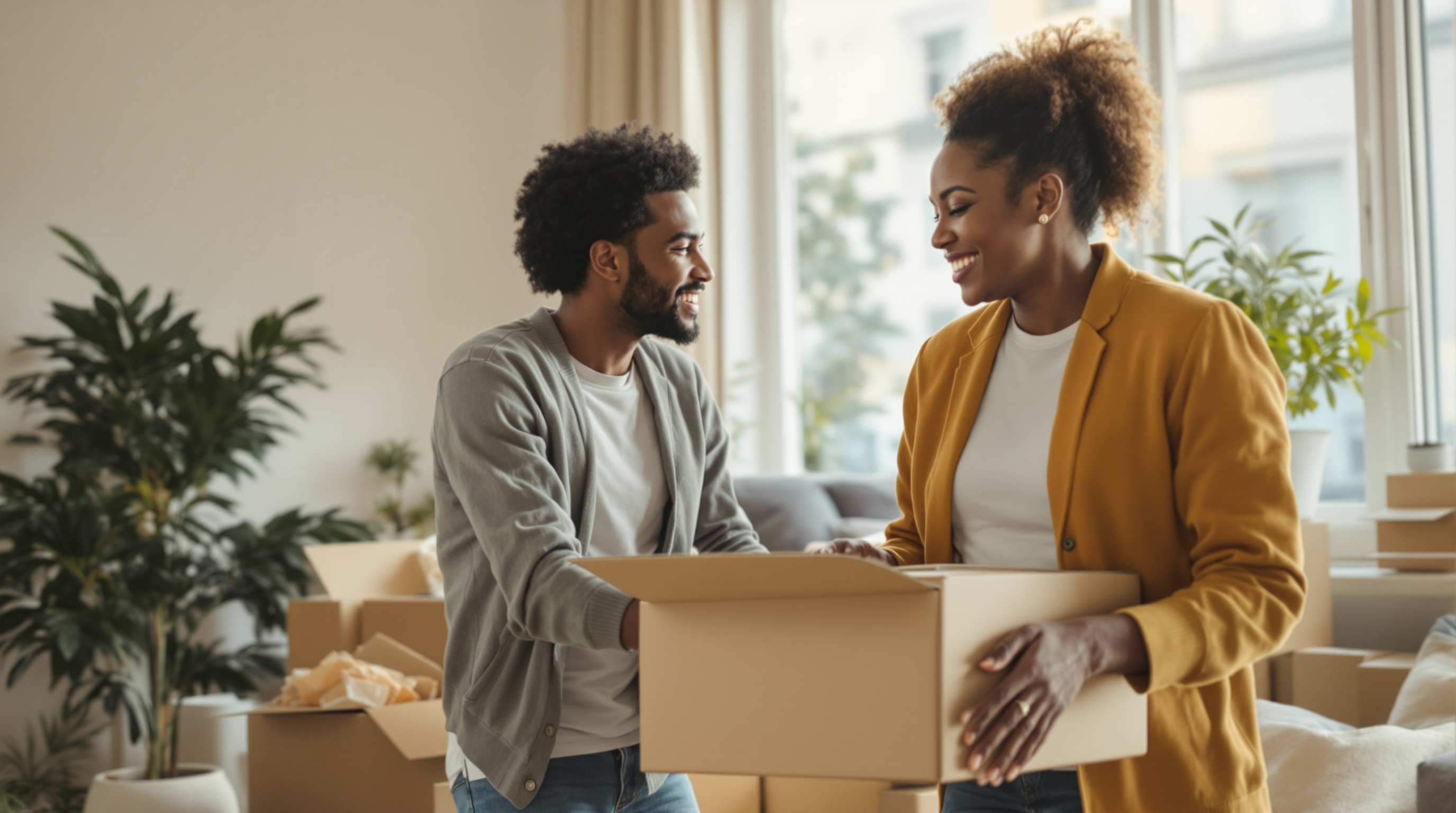 Couple moving into new home