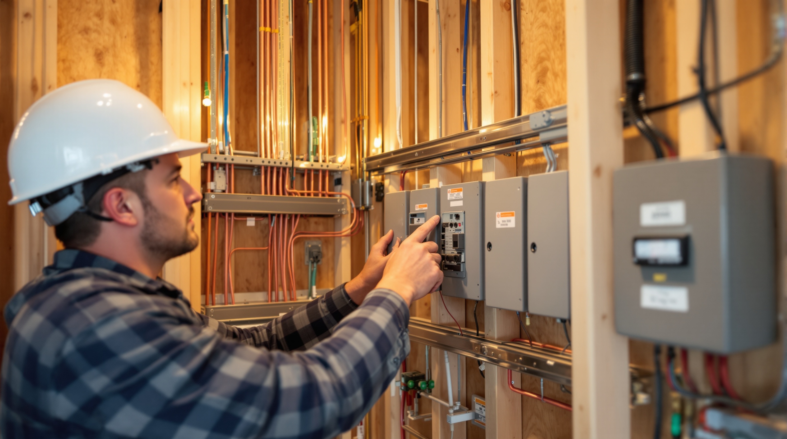 Professional electrical first-fix wiring preparation for a smart home installation