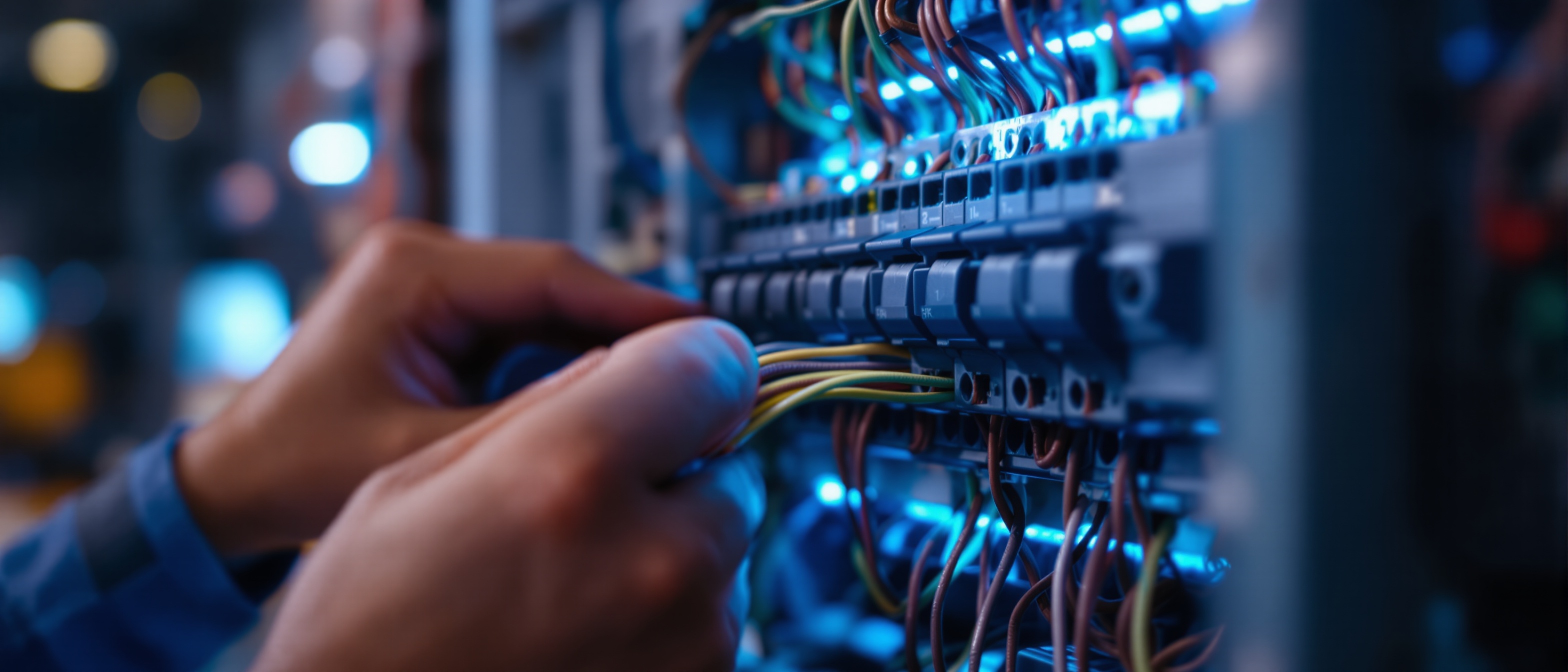 Professional NAPIT registered electrician working on electrical wiring in Lancashire