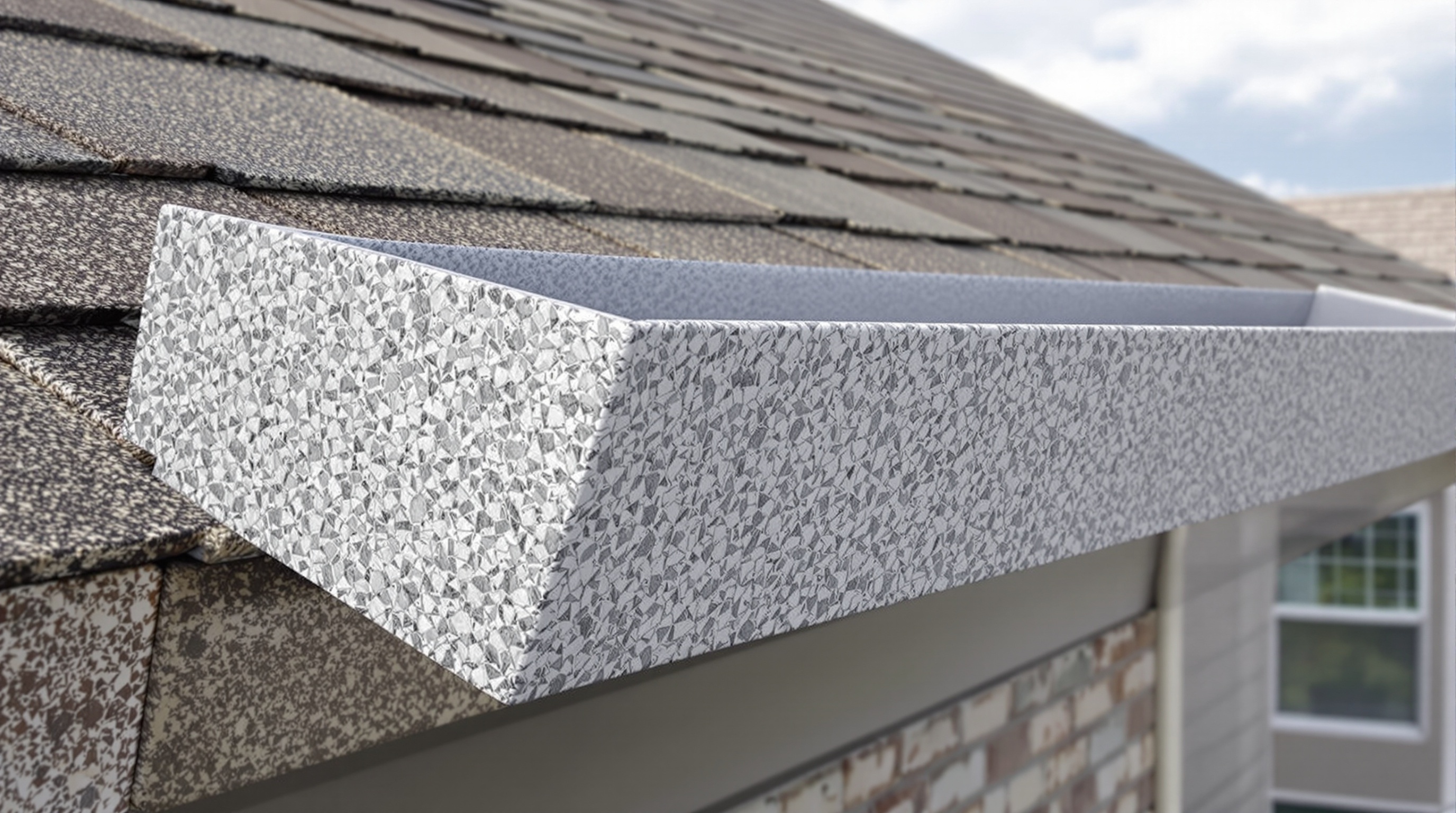 Stone coated gutter cap installation Fayetteville AR