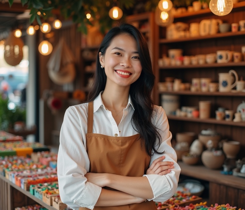 Chủ kiosk Chợ Hẻm Asian Alley