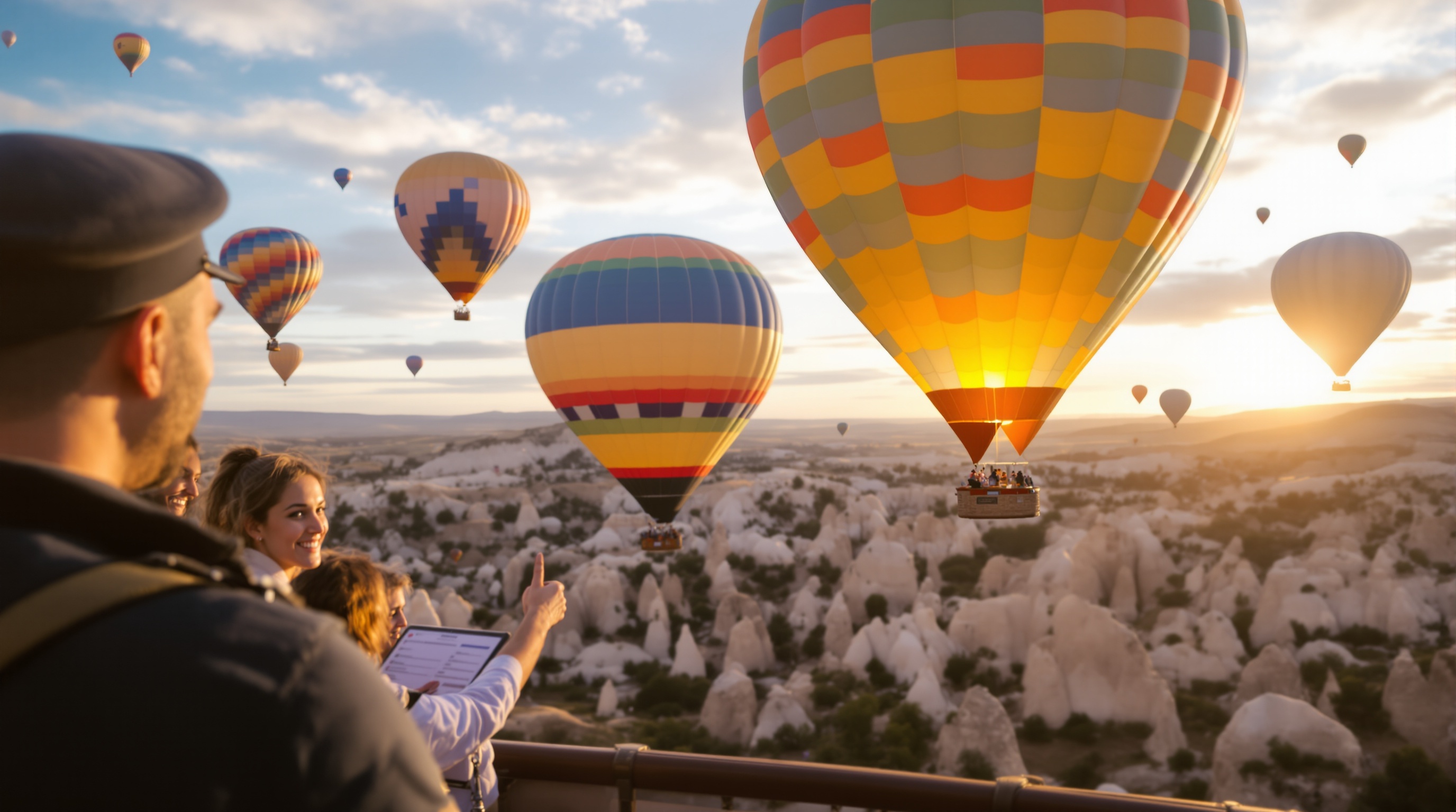 Kapadokya'da eğlenen öğrenci grubu