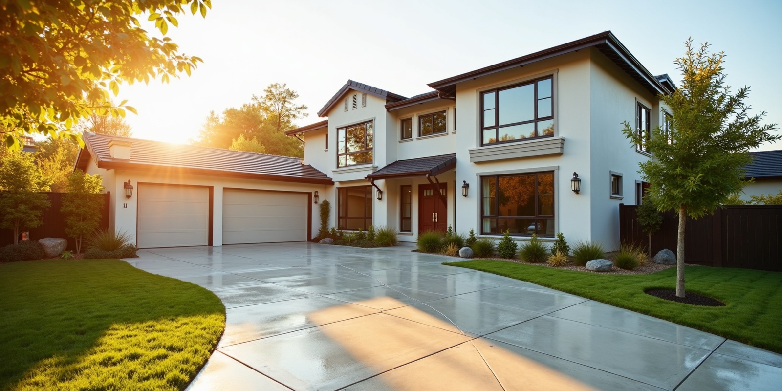 Clean home exterior after pressure washing