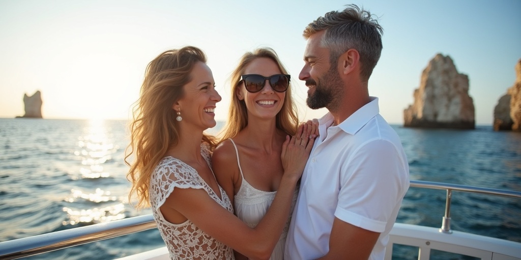 Tour Épico en Mega Yate Ferretti 80ft: Familia Celebra Aniversario en Los Cabos