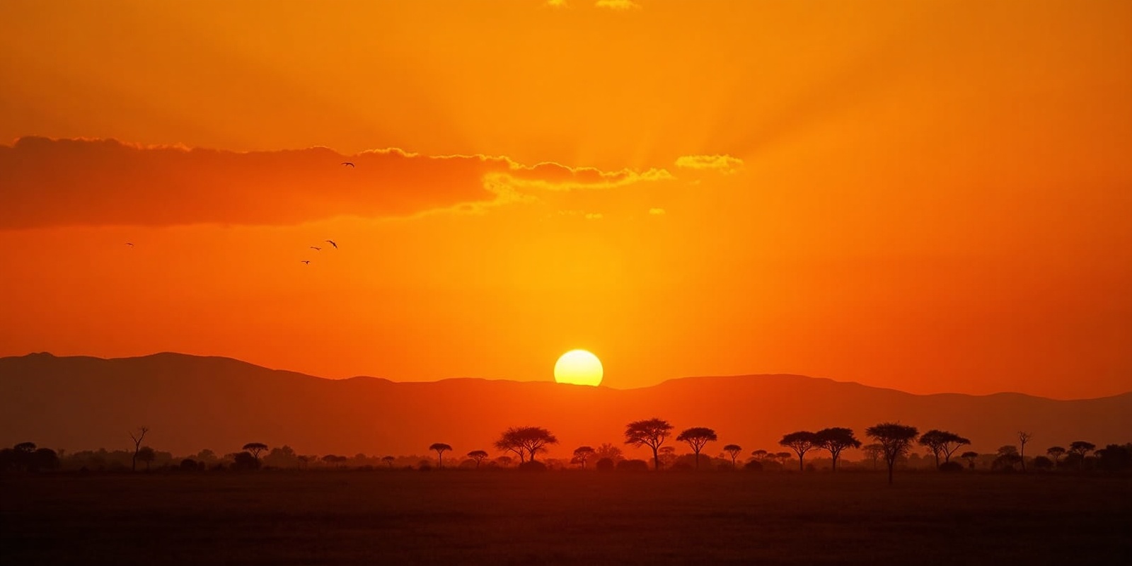Kenya sunset landscape