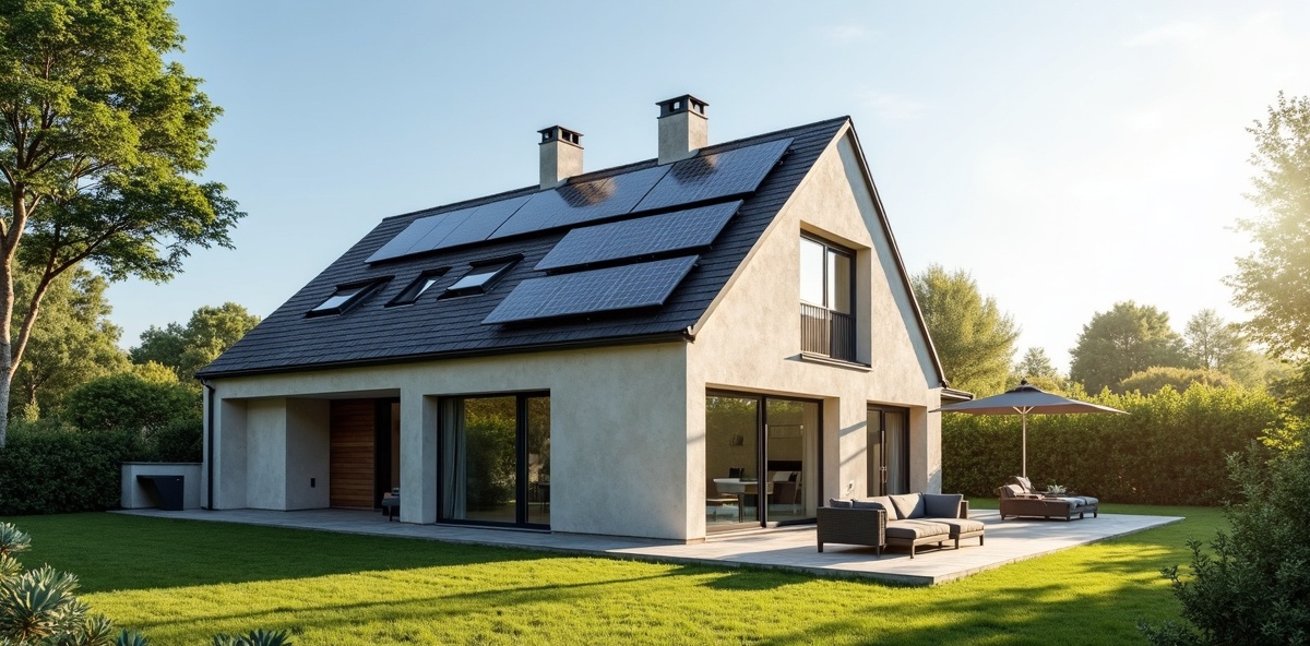Maison rénovée avec panneaux solaires et isolation thermique - MaPrimeRénov 2025