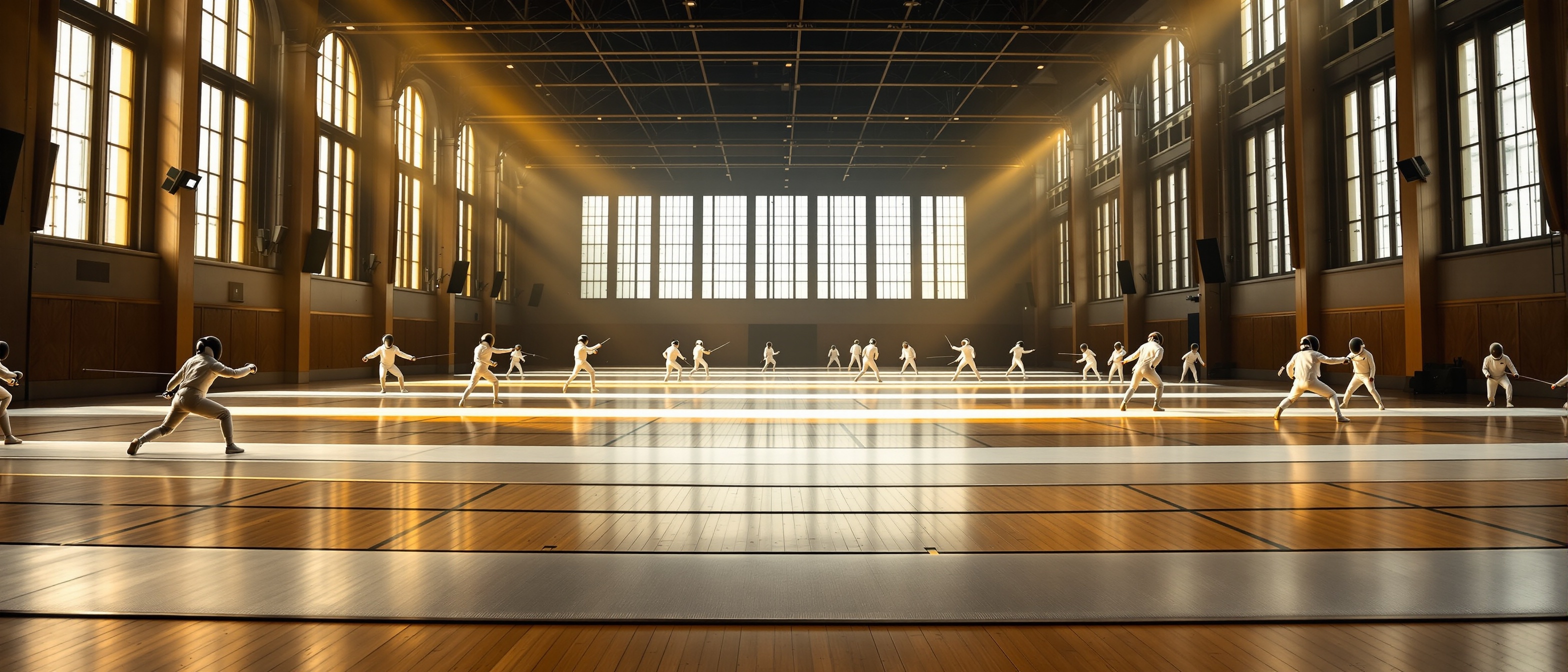 Fencers training in the club