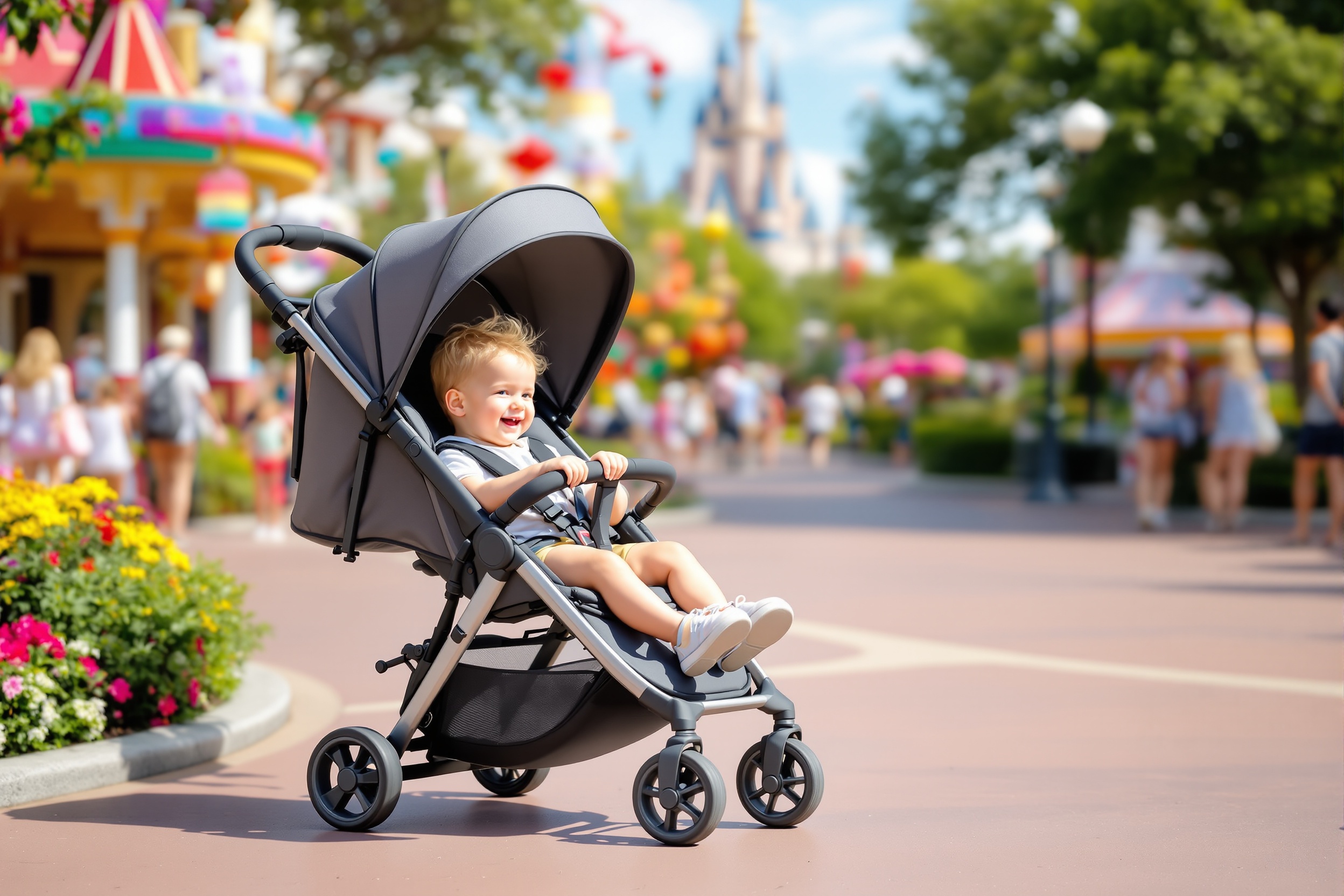 Carrinho de bebê nos parques de Orlando — Comigo em Orlando