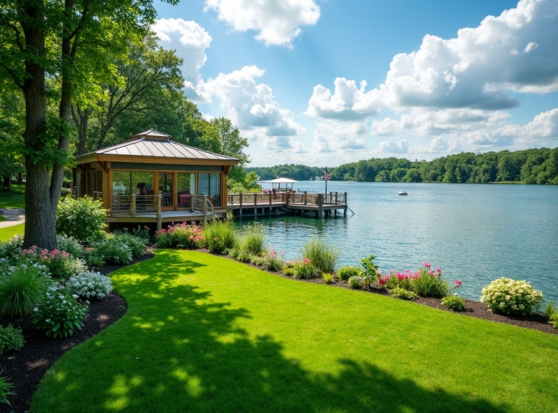 Professional lakeside landscaping