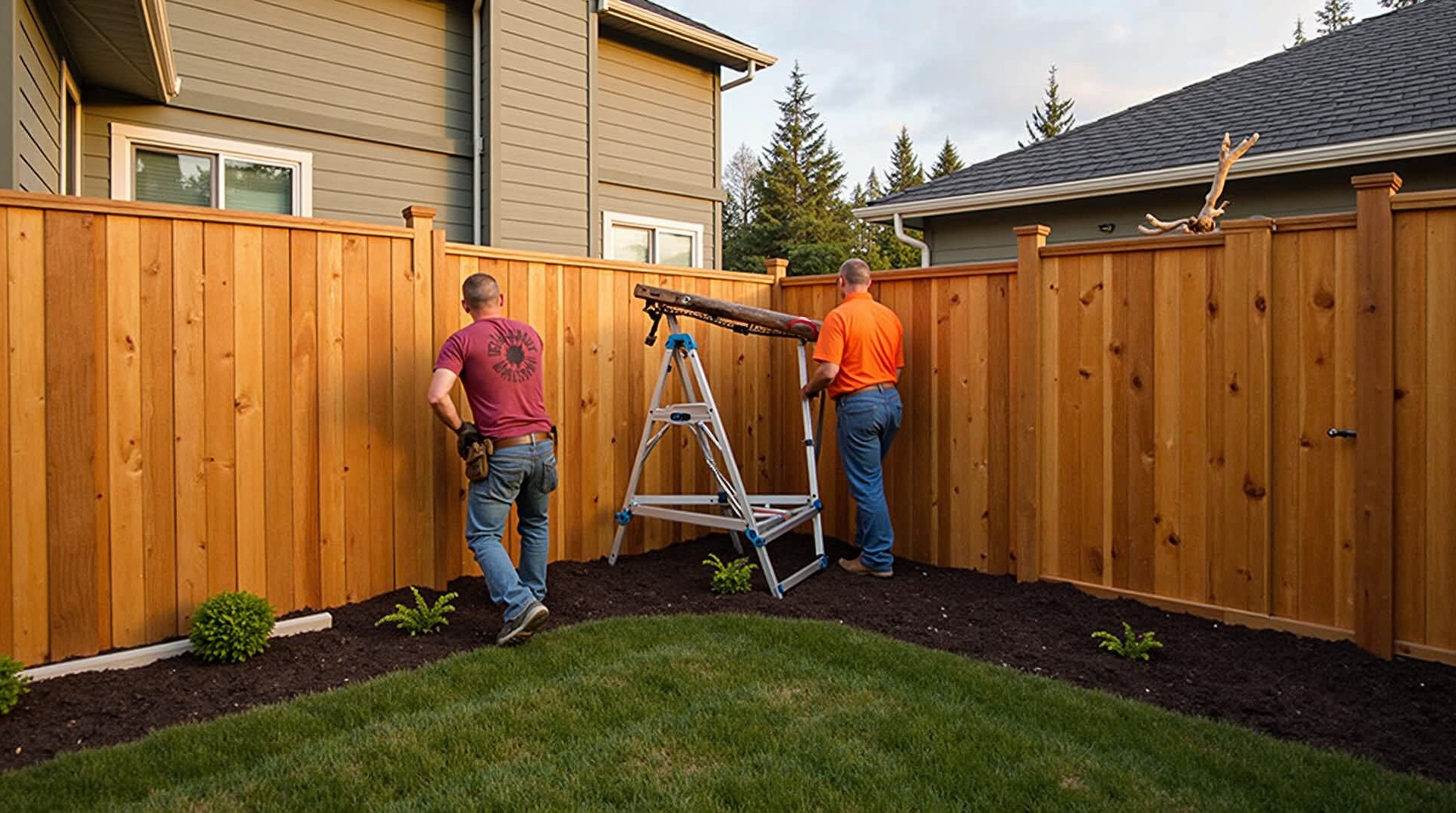 Fence contractor team