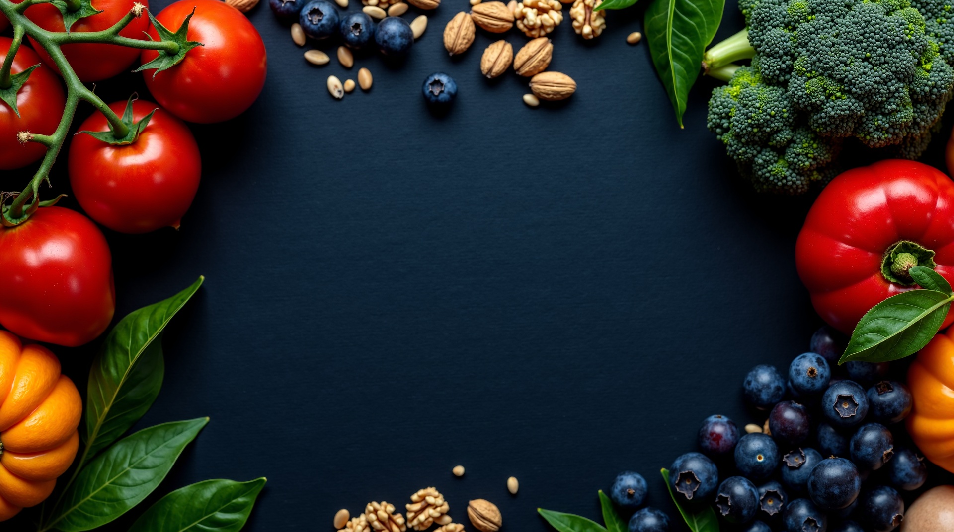 전립선 건강에 좋은 과일과 채소 배경