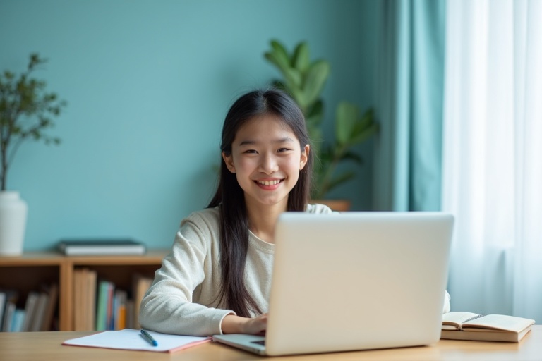 勉強する中学生のイメージ