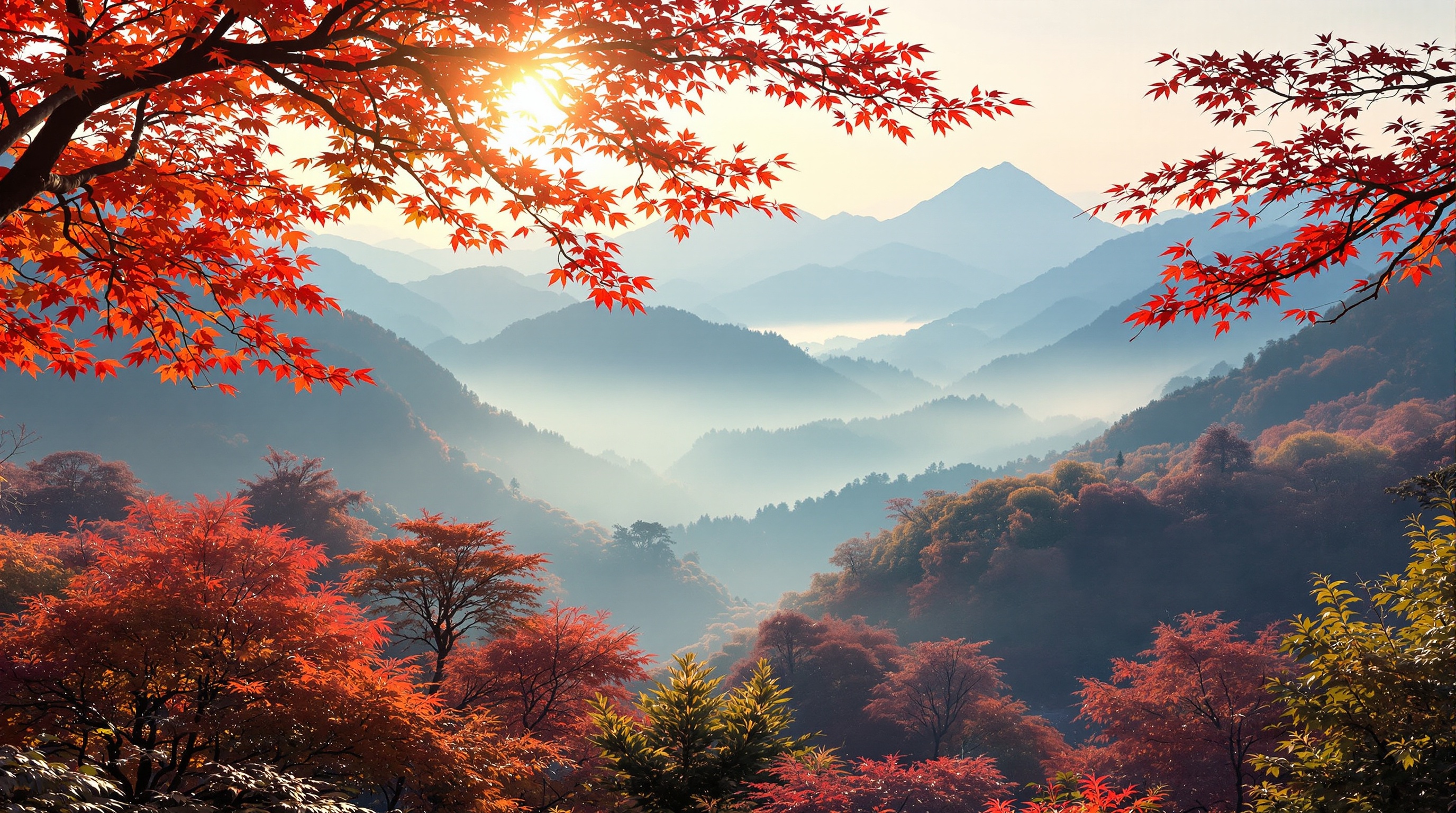 Japanese landscape background