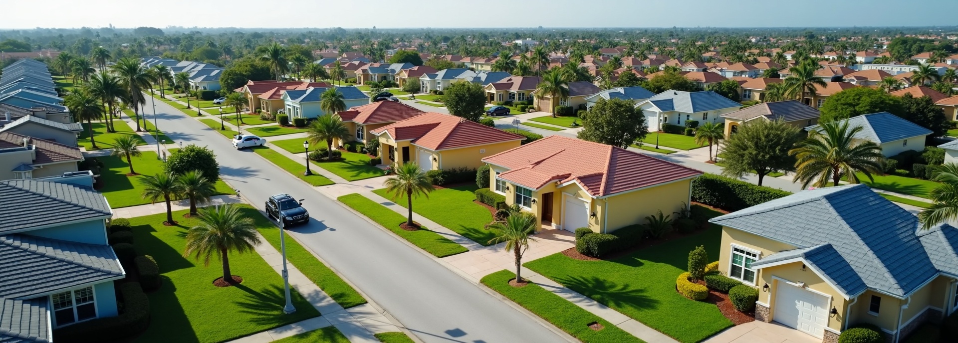 Vecindario residencial limpio