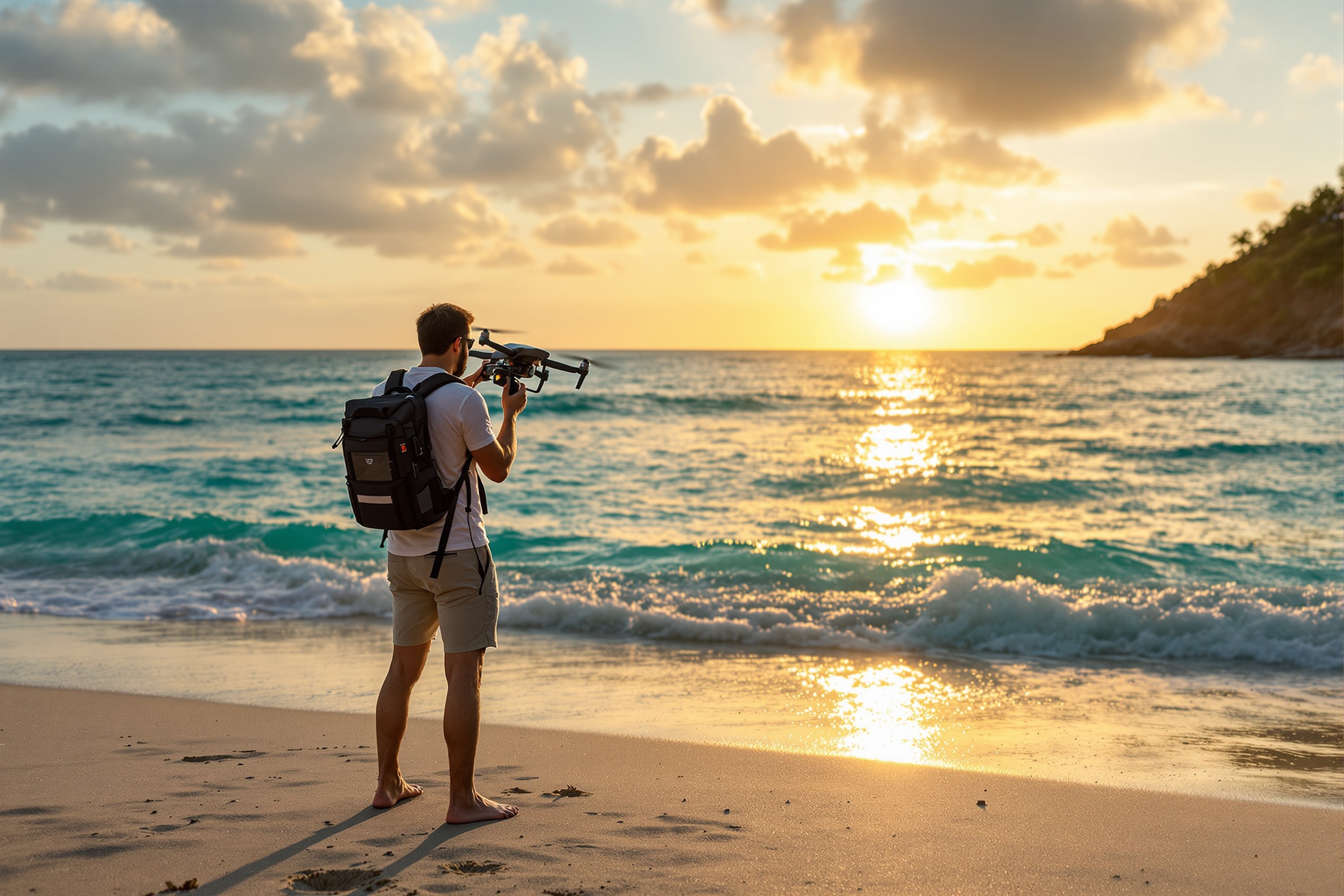 Equipe profissional de drone