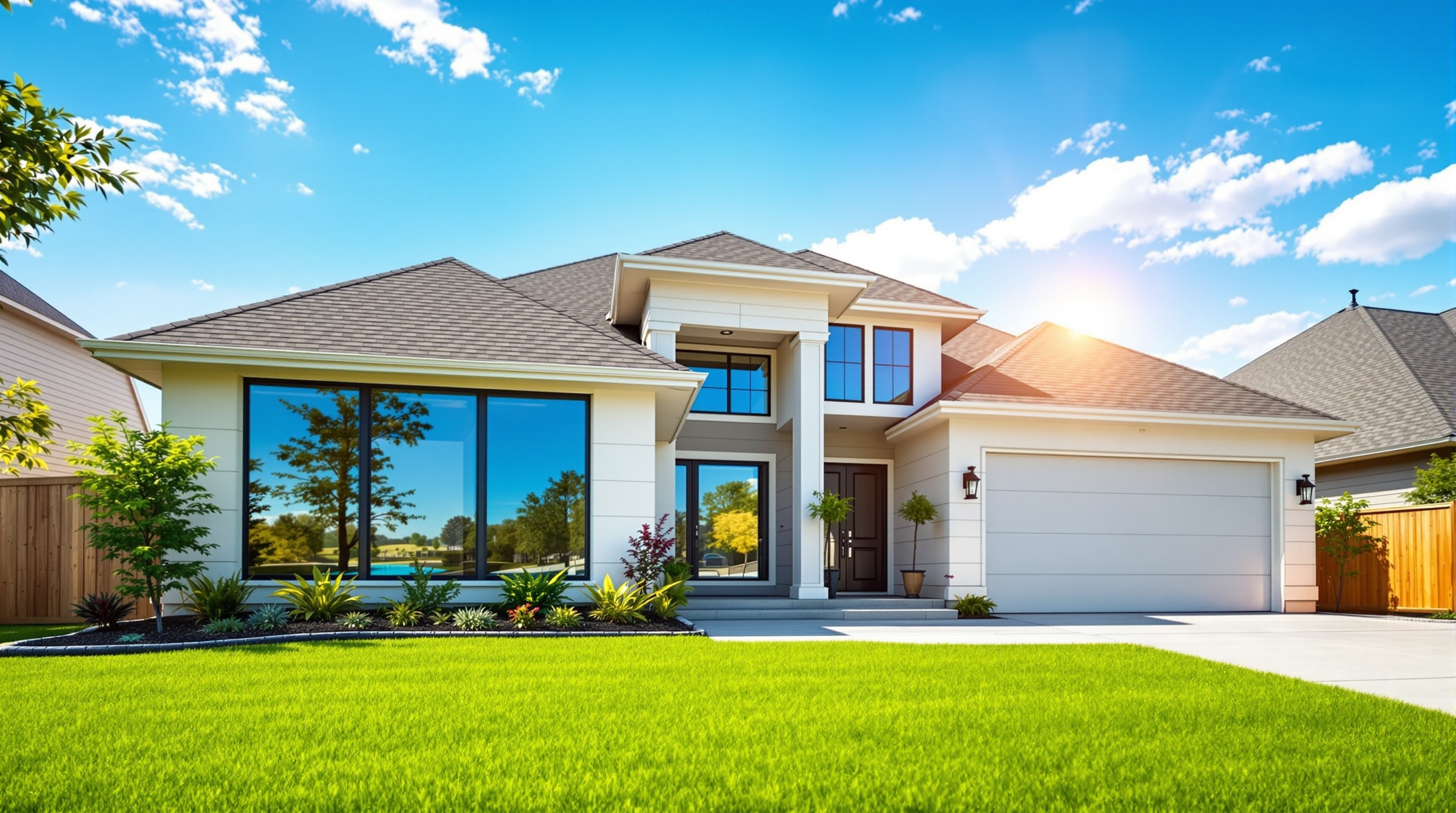 Clean residential home windows in Dallas after professional window cleaning service