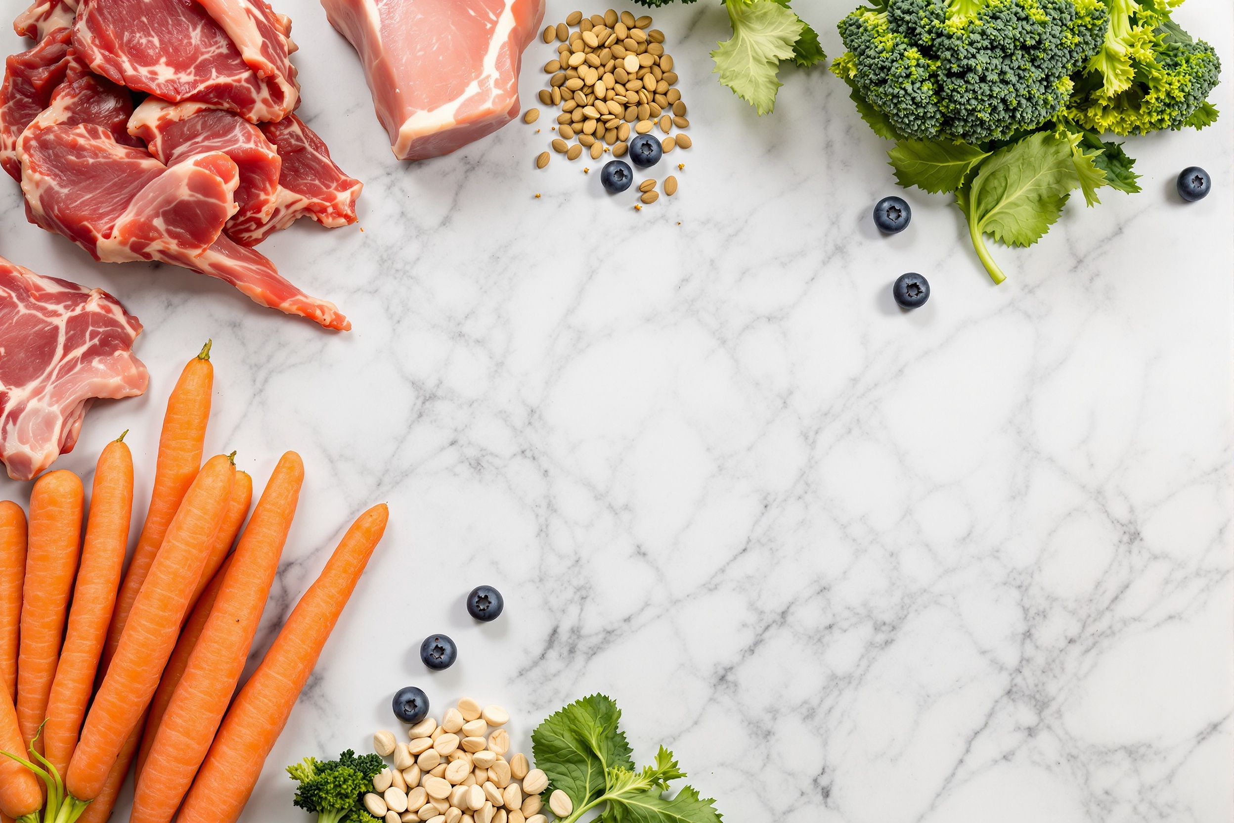 Fresh raw pet food ingredients