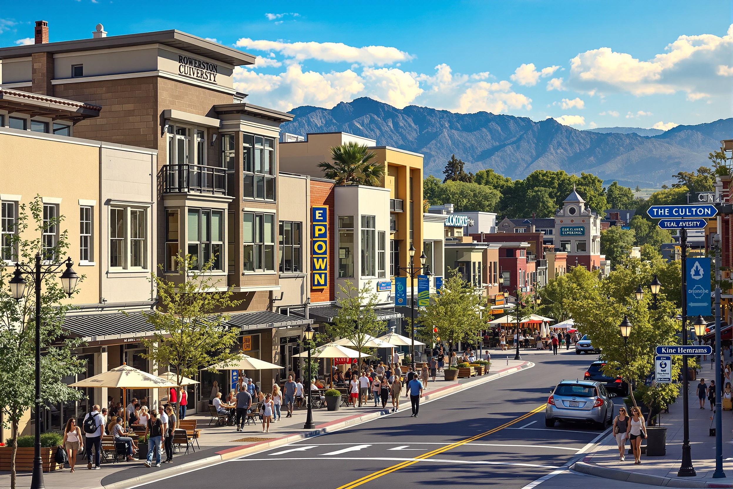 El Paso Business District Near UTEP