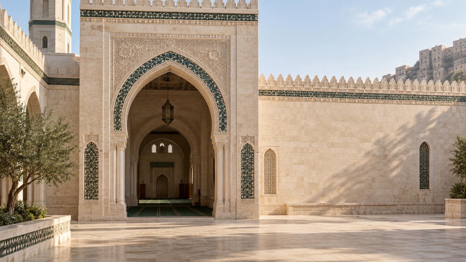 مشهد هادئ من داخل مسجد دار القرآن