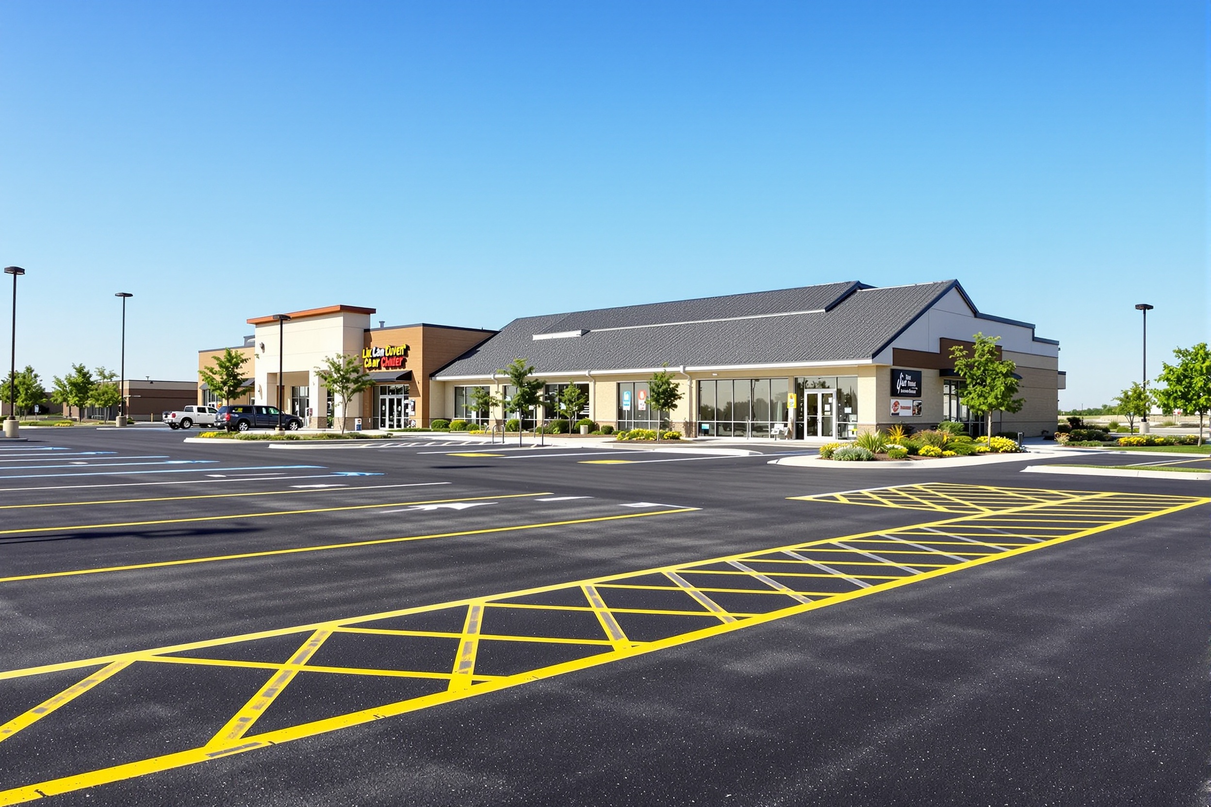Commercial parking lot paving