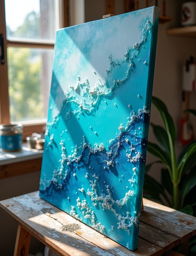 La artista en su estudio