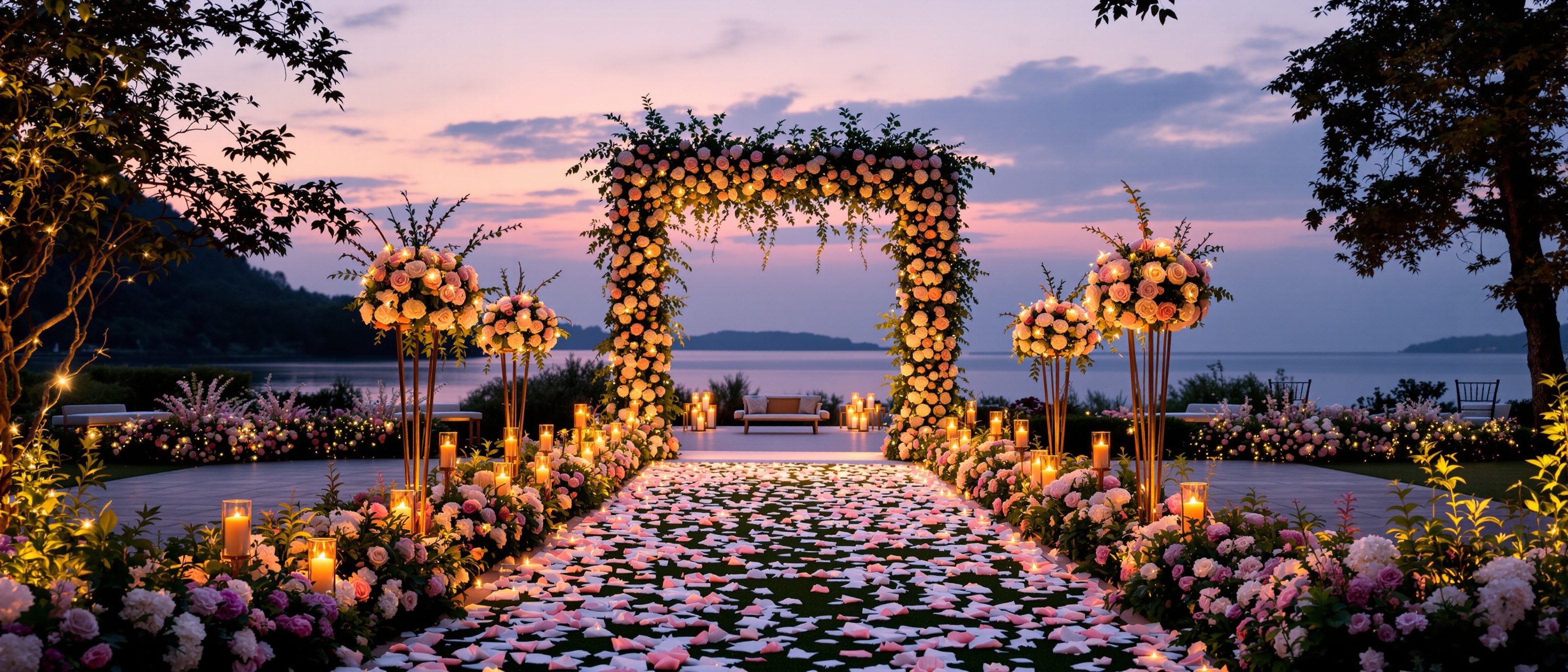 Luxury destination wedding venue background