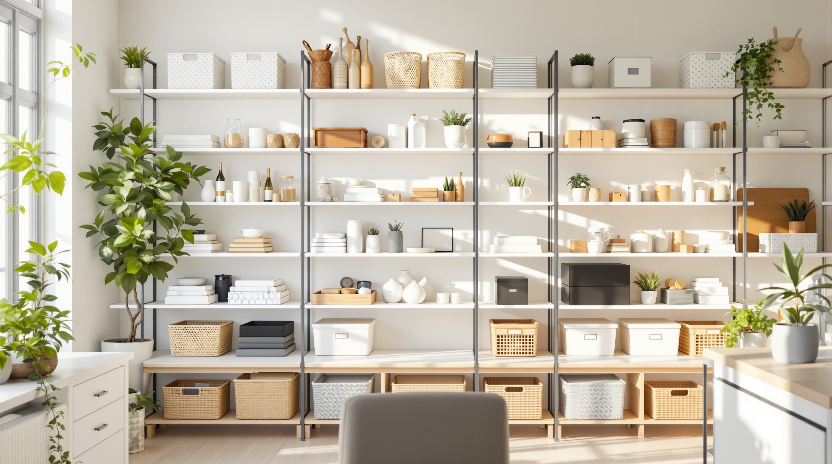 Professional home organizing service for seniors in Milwaukee — neatly arranged shelves and reclaimed living space