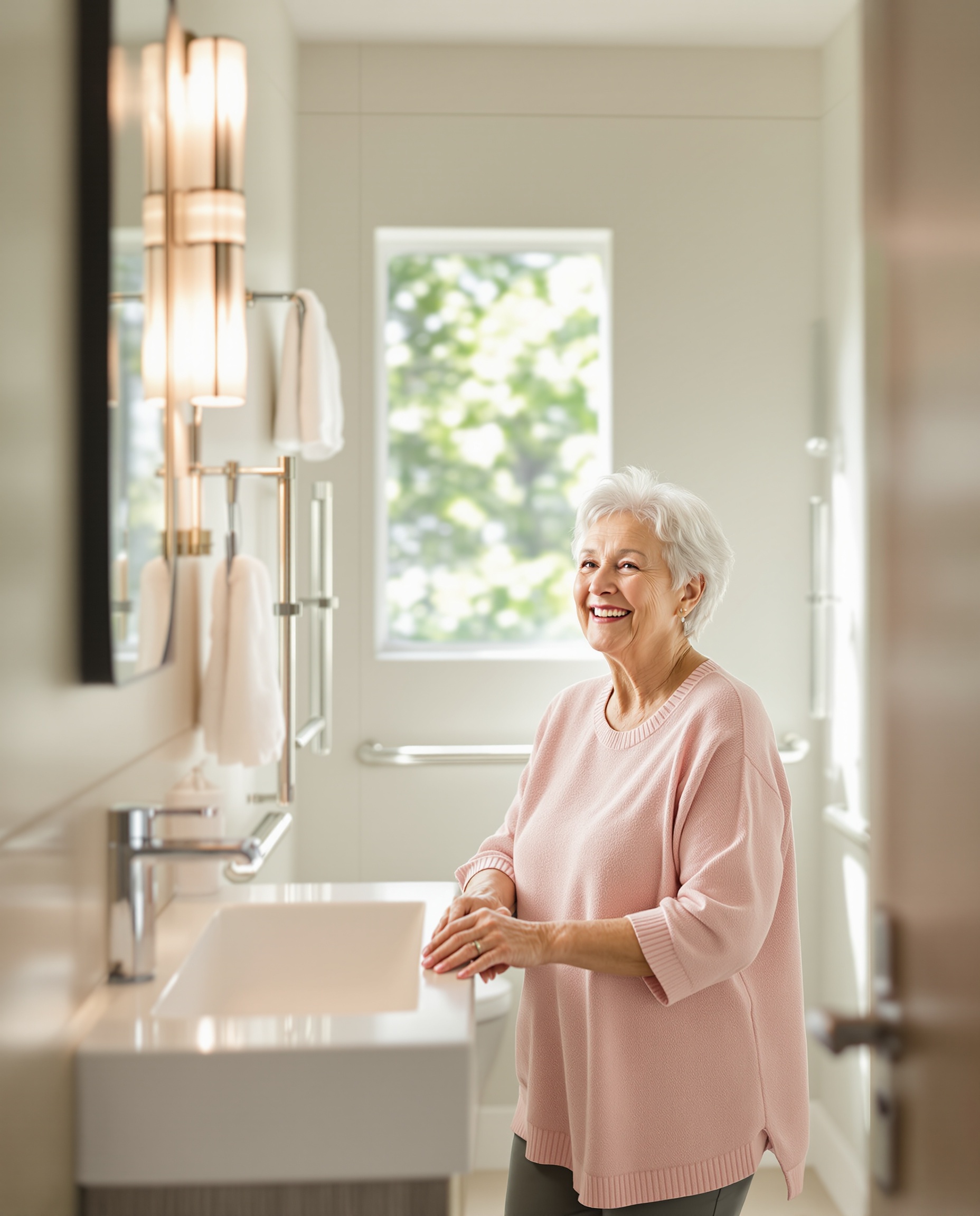 Safe senior living bathroom