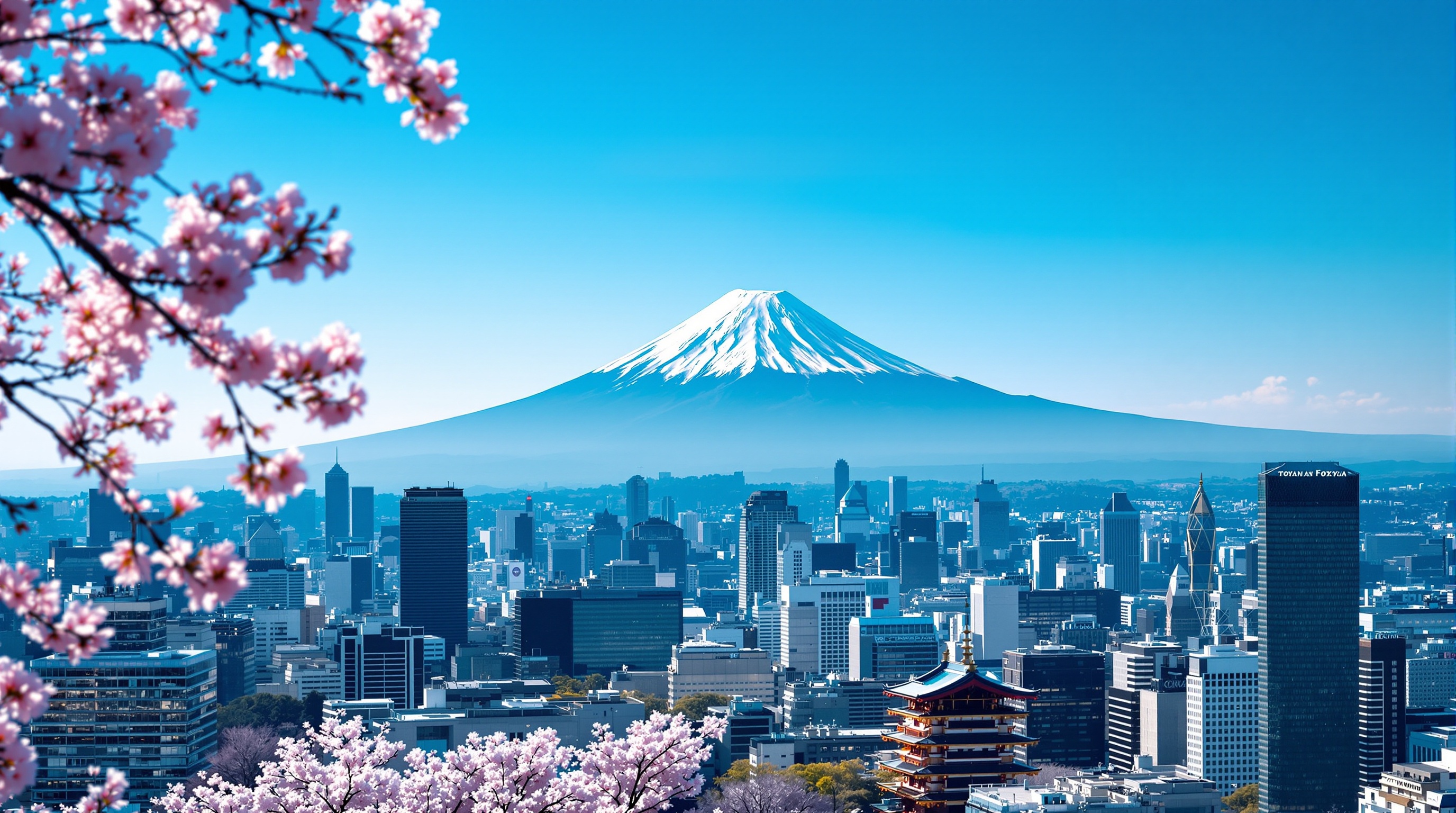 Tokyo Skyline ve Fuji Dağı - Japonya'da Çalışma ve Eğitim Fırsatları